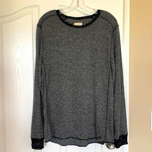 NWOT mens CIVIL SOCIETY size L black and grey striped soft knit top
